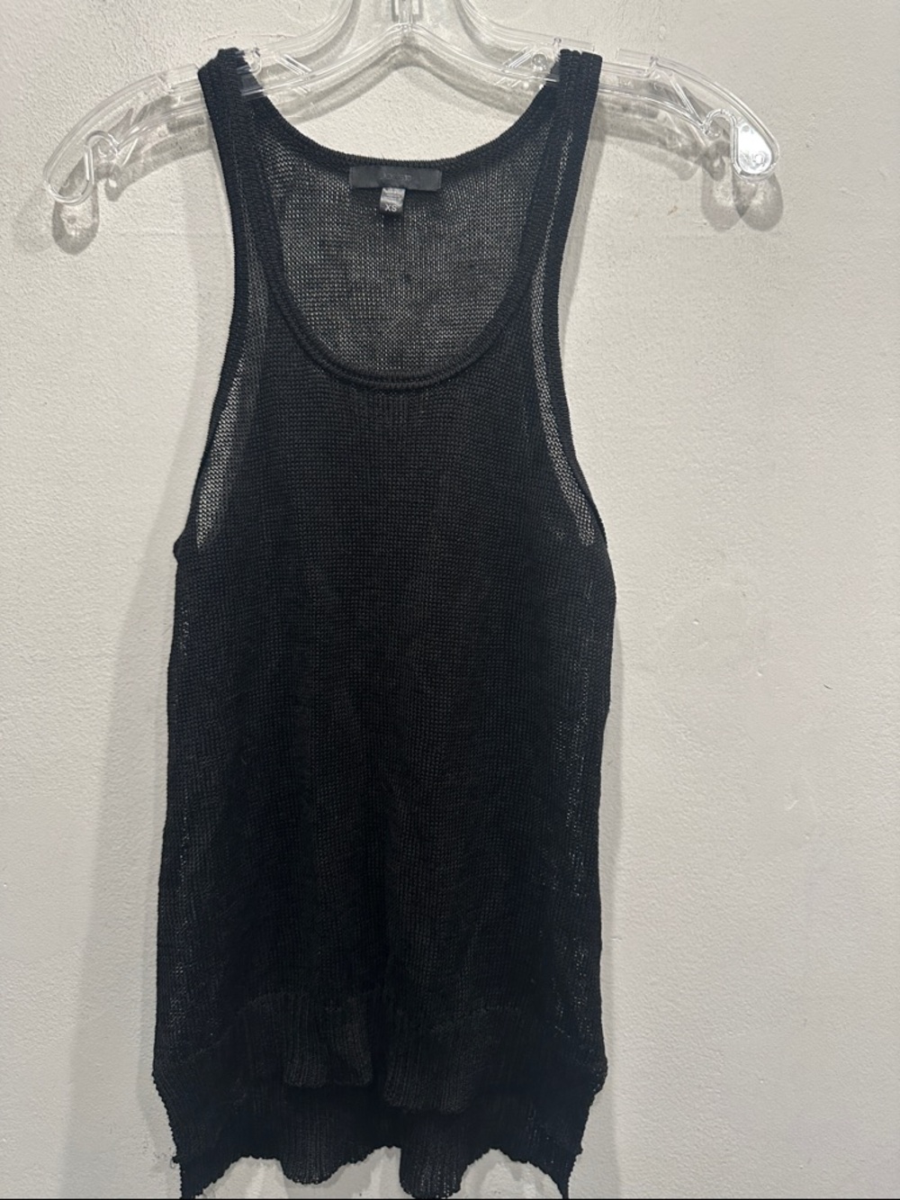 Joes Jeans knit black tank top blouse size XS boho festival linen blend